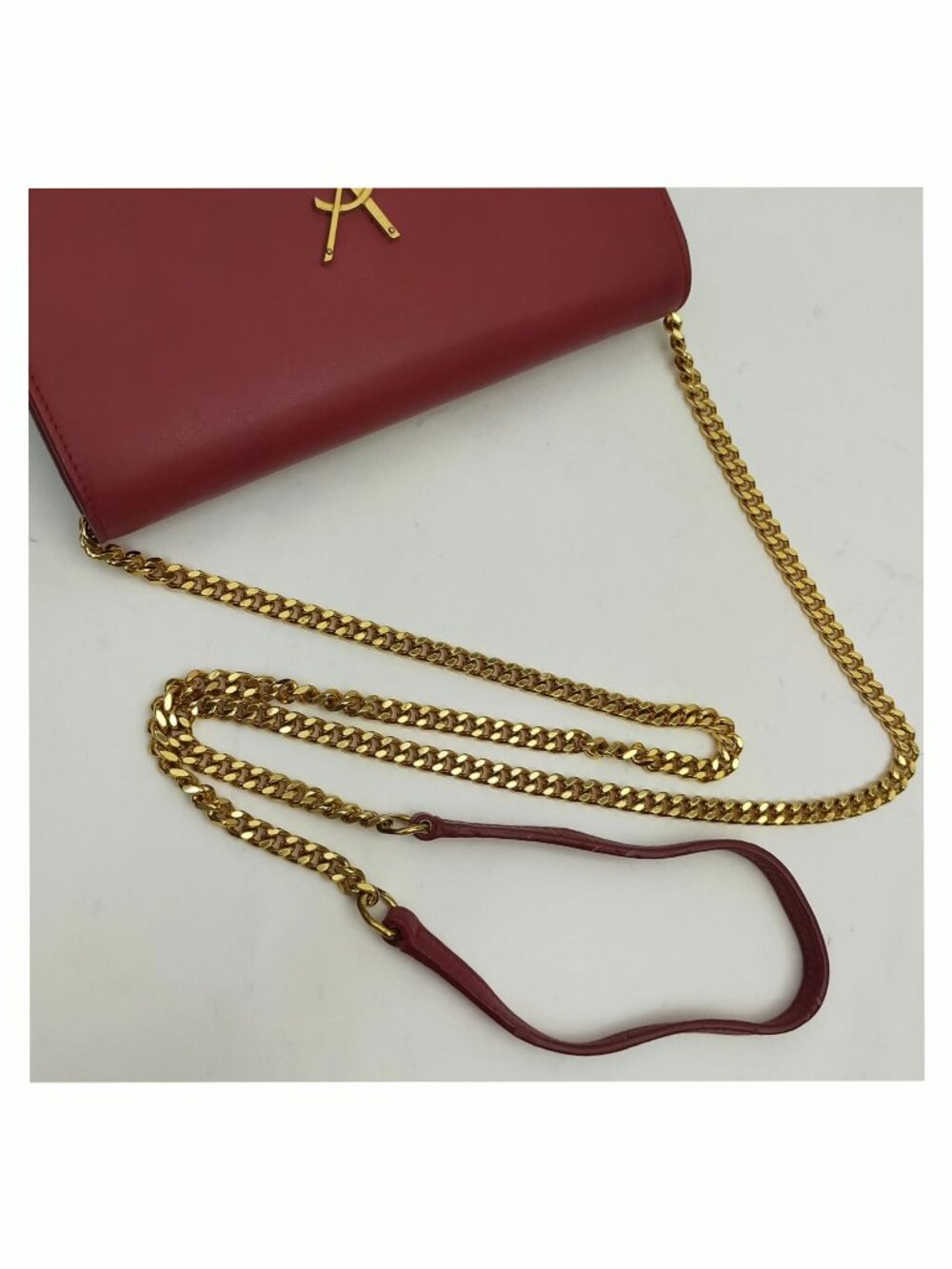 Authentic Saint Laurent Kate Tassel Chain Wallet Pink Leather YSL Crossbody - Picture 6 of 10